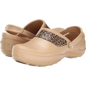 Crocs Women’s Mercy Work Leopard Graphic Clog. Sz 8